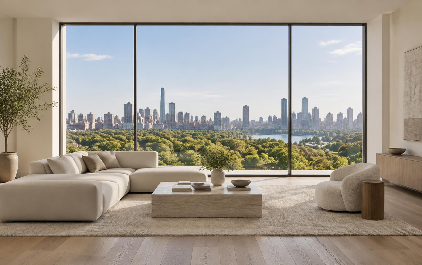 Living room with a floor-to-ceiling window